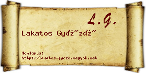 Lakatos Győző névjegykártya